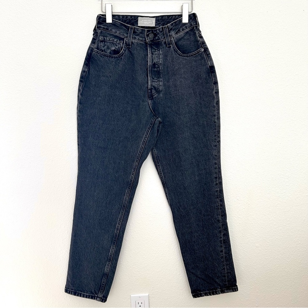 Everlane 90s Curvy Cheeky Black Denim Jean High Rise Straight Button Fly Size 29 - Picture 3 of 15
